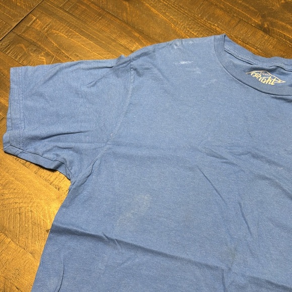 Eighty Eight Graphic Blue Cotton T-Shirt Yellow Smiley Hustle Embroidered LG - Picture 3 of 8